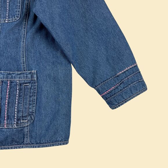 Y2K denim 1X jacket, vintage womens 2000s jean snap clasp jacket by Denim & Co - Picture 8 of 10